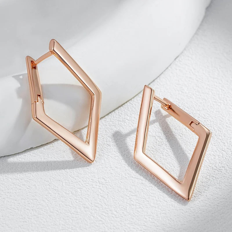 18K Roségold plattiert Diamant-Ohrringe - AC