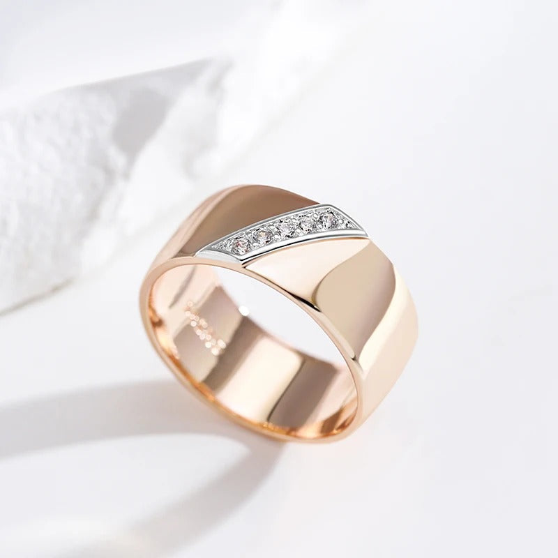 18K Roségold plattiert Luxus natürlichen Zirkon 9mm - AC