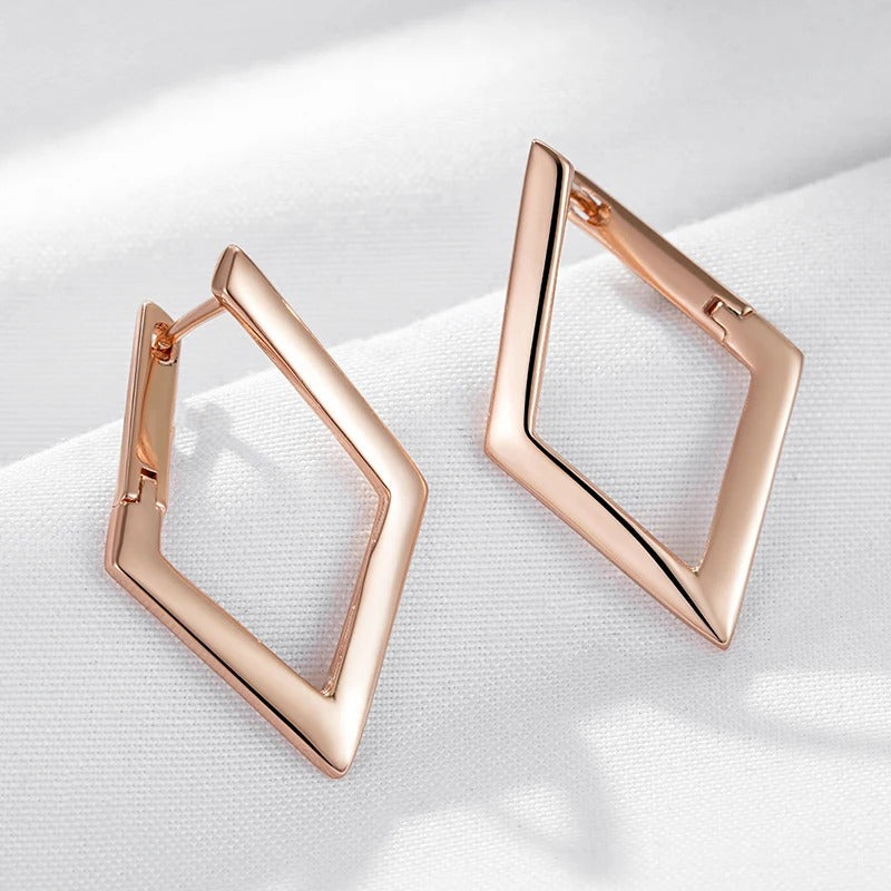 18K Roségold plattiert Diamant-Ohrringe - AC