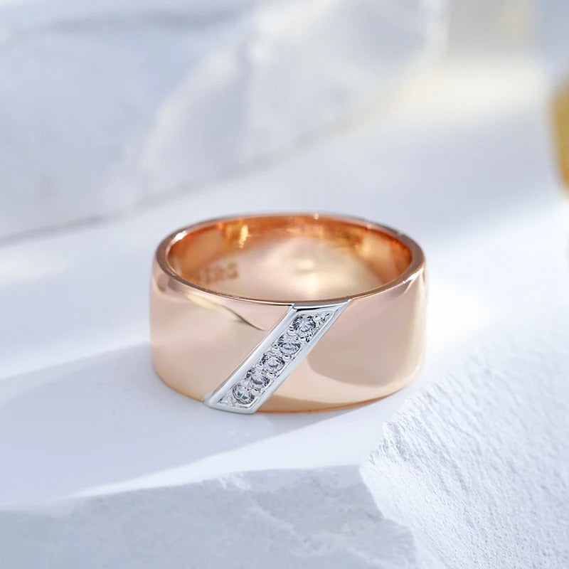 18K Roségold plattiert Luxus natürlichen Zirkon 9mm - AC