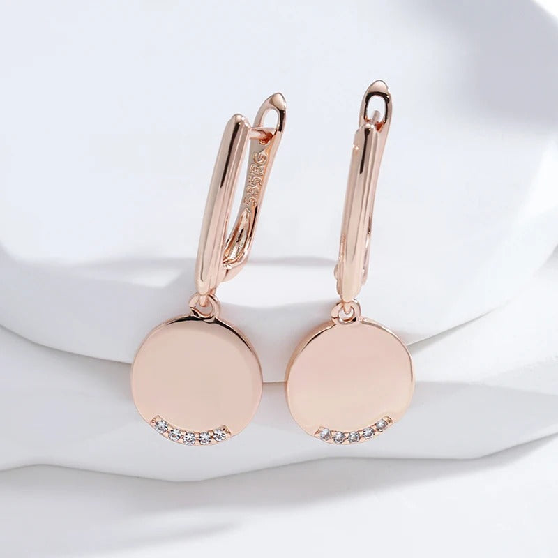 Runde Ohrringe mit Münzen in 18K Roségold plattiert