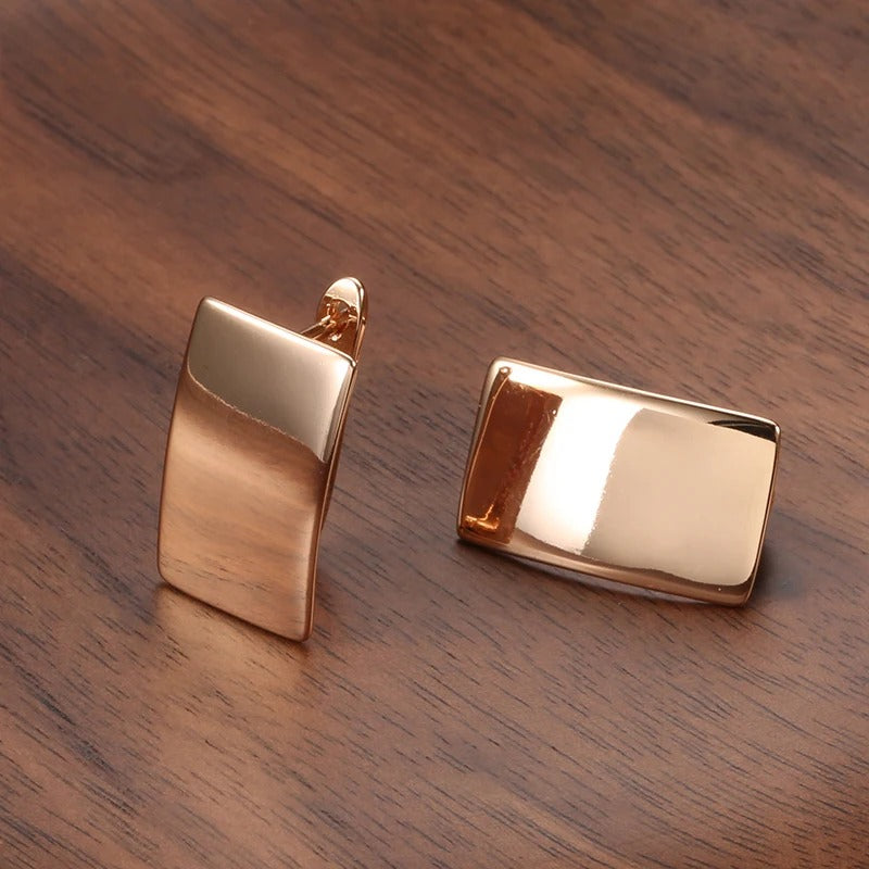 18K Roségold Plattiert Rechteckige Ohrringe