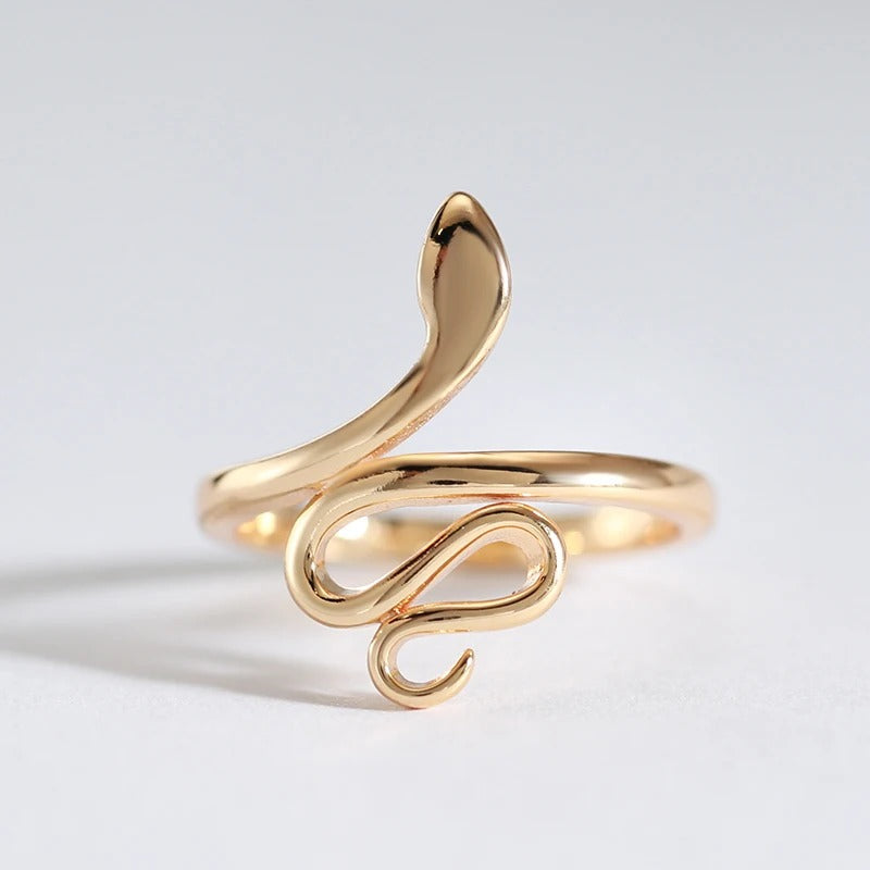 18K Roségold Plattiert eleganter Schlangenring