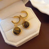 18K Gold vergoldete Tigerauge Ohrringe (baumelnd)