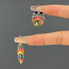 18K Gold Plated Bohemian Feder Ohrringe