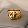 18K Gold plattiert Satz von 3 verstellbaren & stapelbaren Ringen
