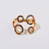 Verstellbarer Ring aus 18K Gold mit Perlen und Zirkonia Steinen