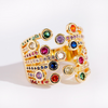 Verstellbarer Ring mit Zirkonia, 18K Gold plattiert, imperialer Stil