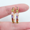 18K Gold plattierte Ohrringe mit farbigen Zirkonia Steinen