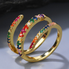 Verstellbarer 18K Gold plattierter Spiralring mit Zirkonia Steinen