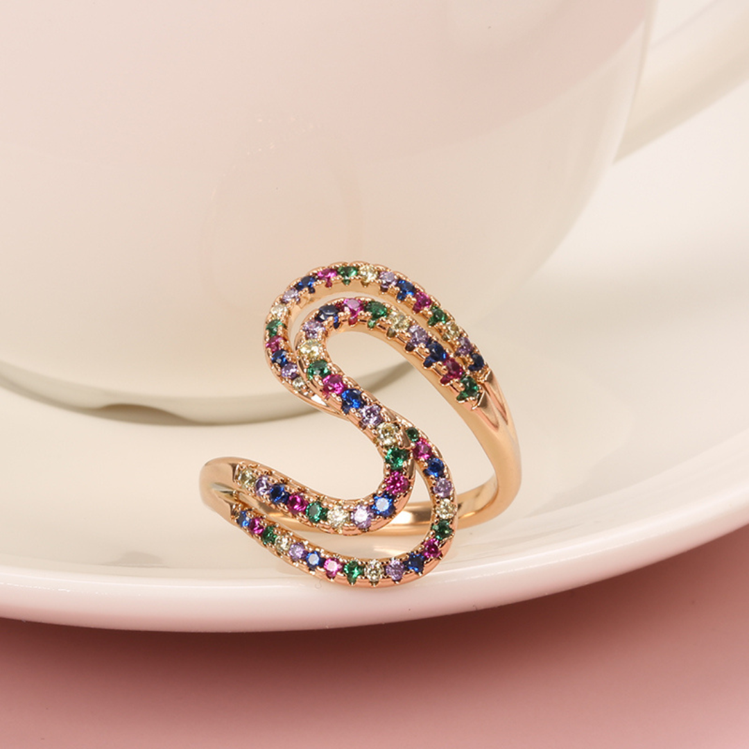18K Goldplattierter Ring mit Zirkonia