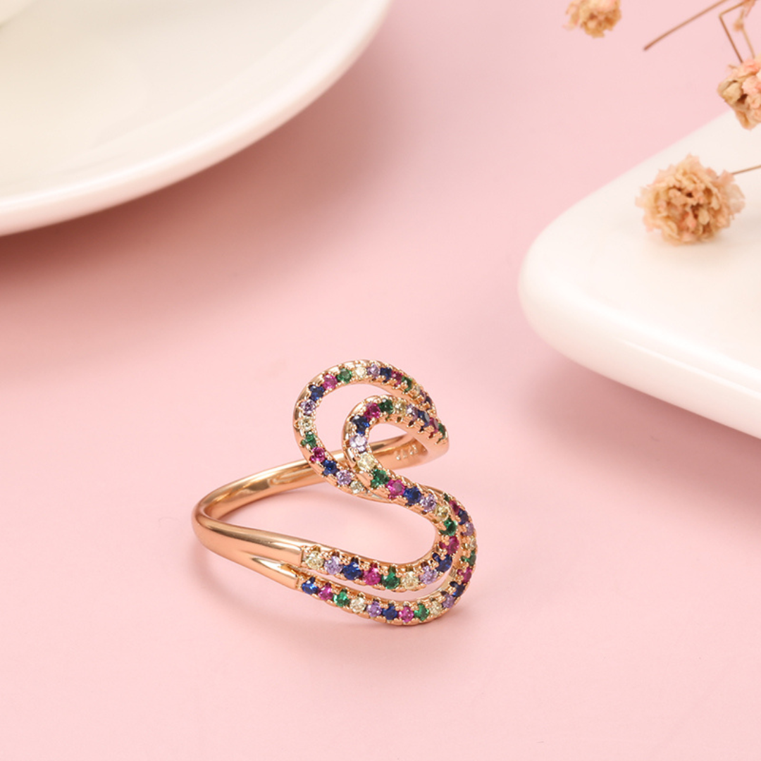 18K Goldplattierter Ring mit Zirkonia