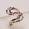18K Goldplattierter Ring mit Zirkonia