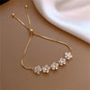 Verstellbares 18K Gold Plated luxuriöses funkelndes Blumenarmband