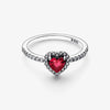 Rubin Herz Ring aus 925 Sterling Silber